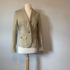 Theory Khaki Blazer with Safari Style Details